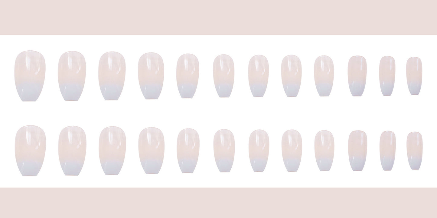 Ballet White Gradient Press-On Nails - 566 Design | 3-Year Shelf Life Professional