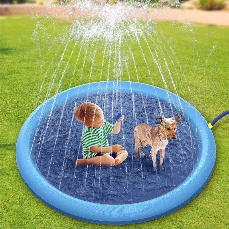 Halkfri stänkskydd för barn och hundpool sommar utomhus vattenleksaker Rolig fontän lekmatta