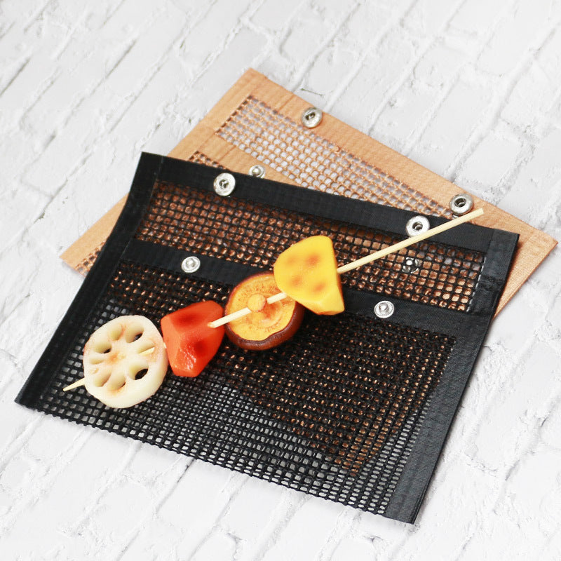 BBQ Grill Mesh Bag - Non-stick Grid Mat for Grilling Veggies