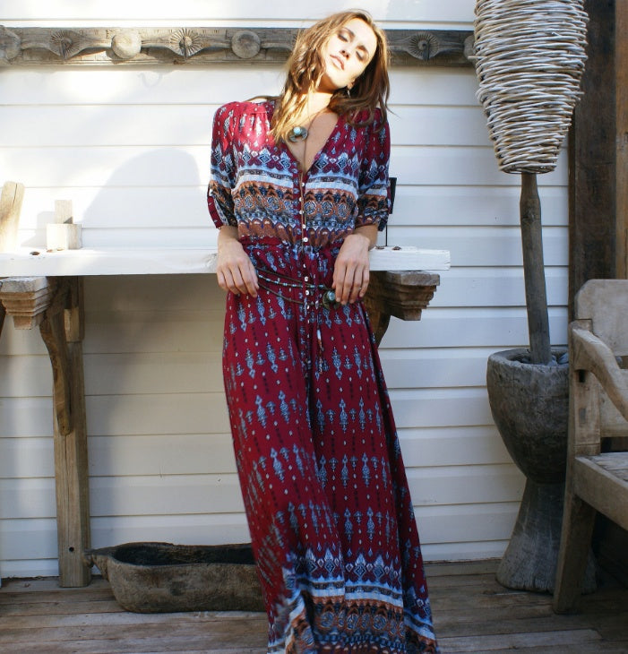 Women's Beach Boho Maxi Dress