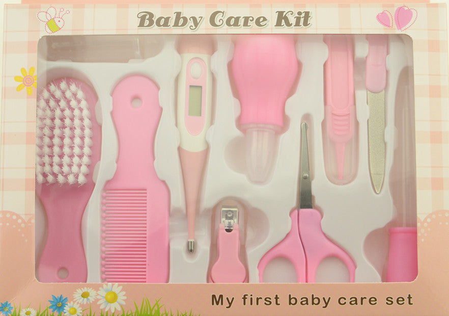 Maternal Infant Care Set - 10 Pieces Plastic Multi-Color Baby | Thermometer Feeding Nasal Manicure
