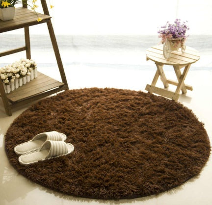 Fluffig rund matta Mattor för vardagsrumsinredning Fuskpälsmatta Barnrum Långa plyschmattor för sovrummet Shaggy Area Matta Modern matta