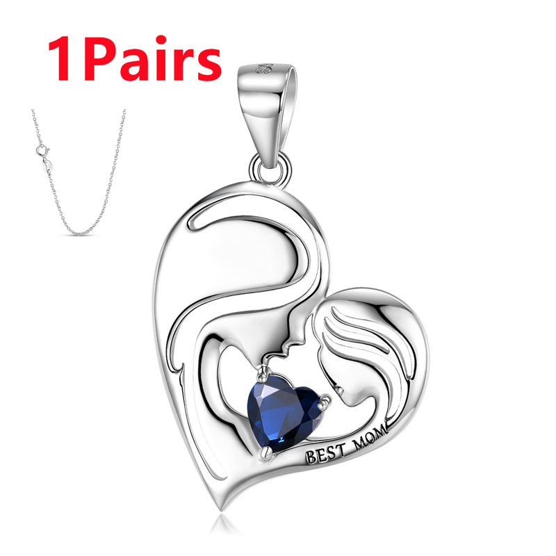 Halsband i 925 sterlingsilver med bästa mamma-motiv, mors dag-serien