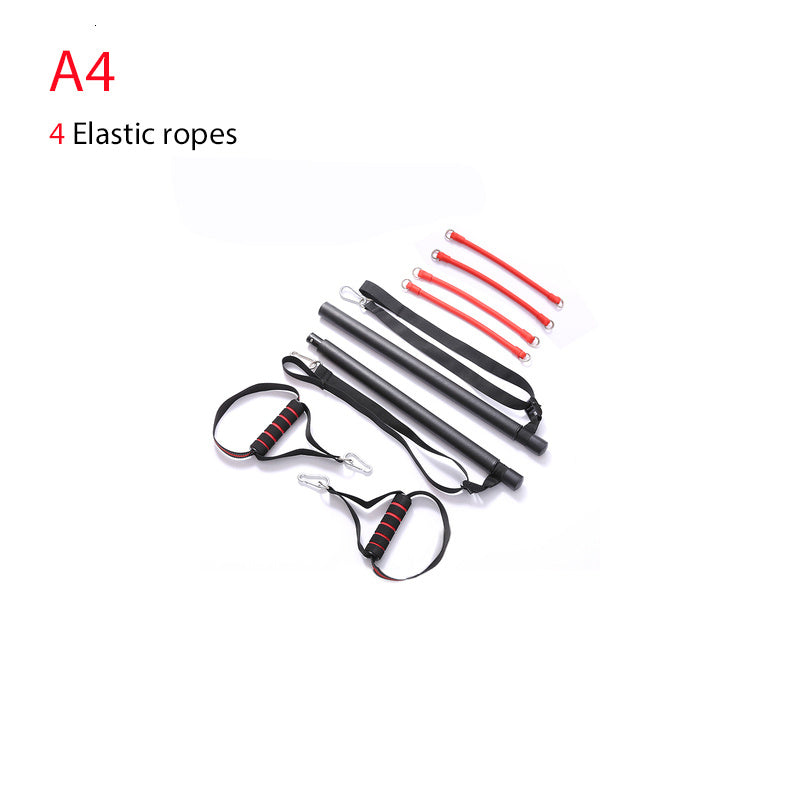Professional Body Workout Trainer Bar with Resistance Bands - Emulsion Rubber Stretcher System