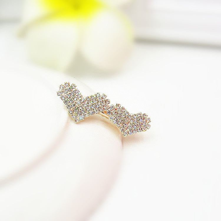 Koreanska hårtillbehör Rhinestone Bangs Clip