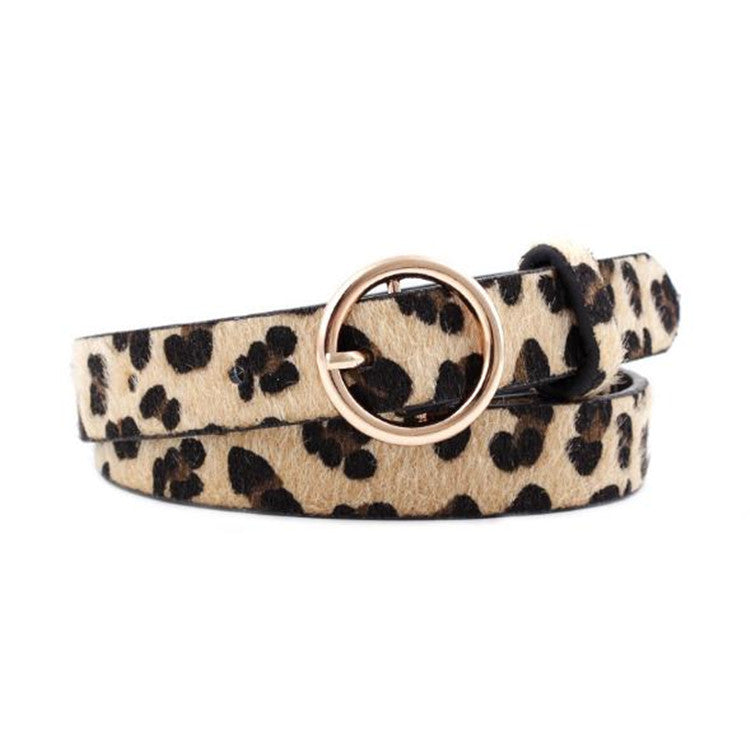 Fashion Round Button Leopard Zebra Snake Belt - Wild Expression