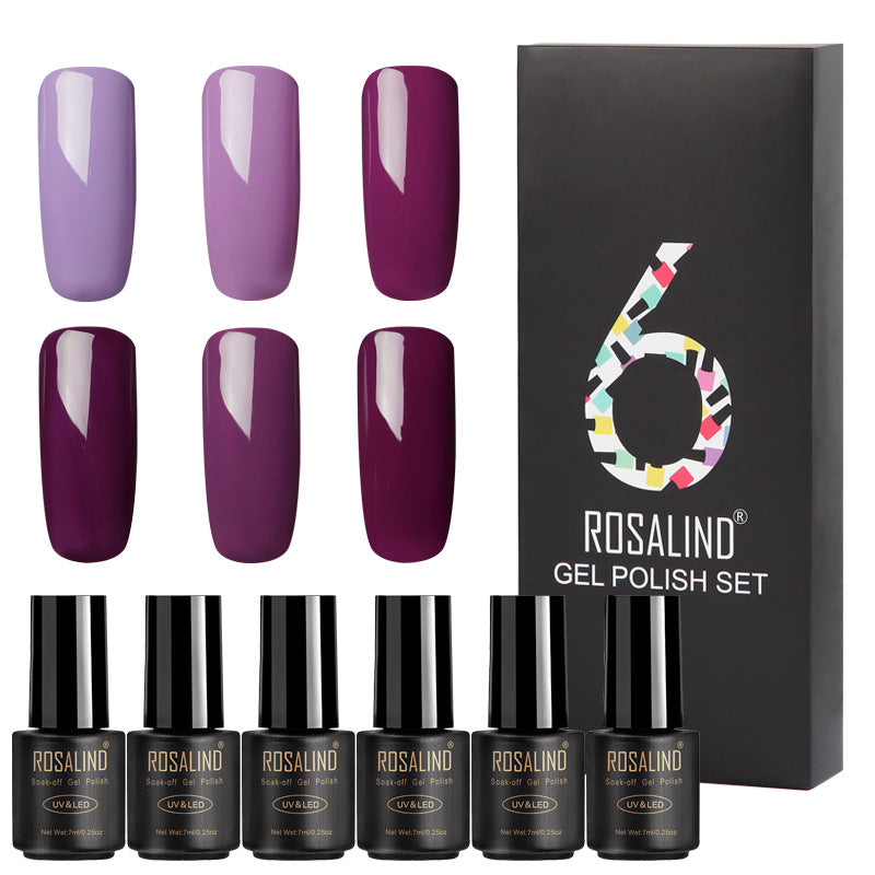 Professional Fine Nail Polish Collection - 6 Bottles Set | High-Quality Multi-Color Variety