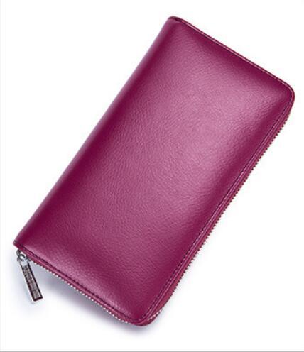 Portefeuille Rfid en cuir véritable de vache pour hommes, nombreux départements, 36 fentes, porte-carte, poche pour téléphone portable, pochette longue