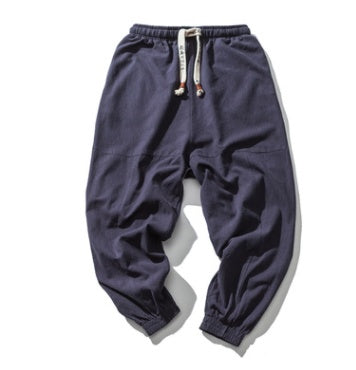 Herr Hip Hop Streetwear Gym Joggers Byxor Dragsko Resårfickor Avsmalnande Träningsbyxor