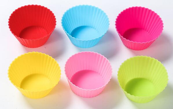 Doublures de cupcakes en silicone réutilisables antiadhésives, tasses de cuisson, 12 pièces