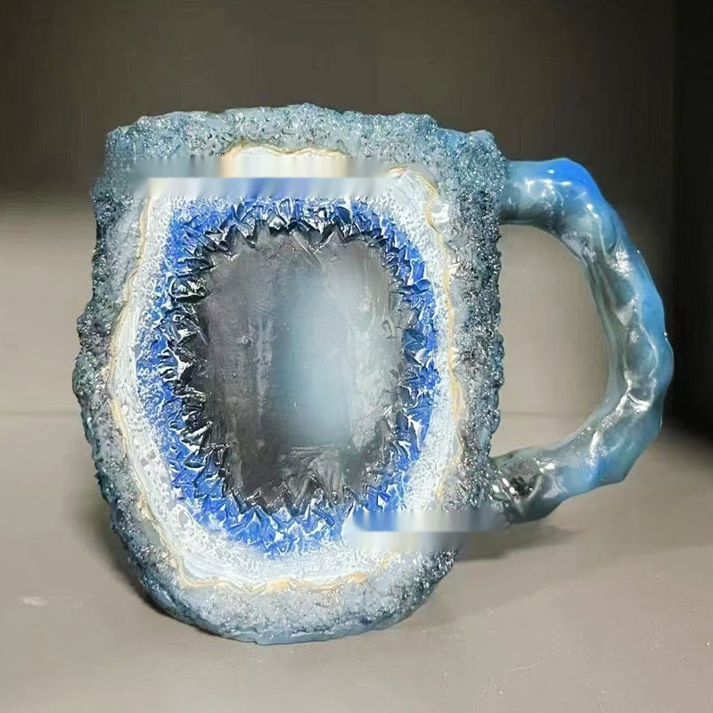 400ml kaffemuggar i hartskristall med handtag, elegant falsk mineralkristallkopp för arbetsplats, heminredning, julklapp, köksredskap