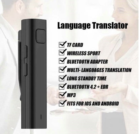 Smart Instant Voice Translator Mini Bluetooth Realtidsöversättning 26 språk Automatisk talöversättare för resor