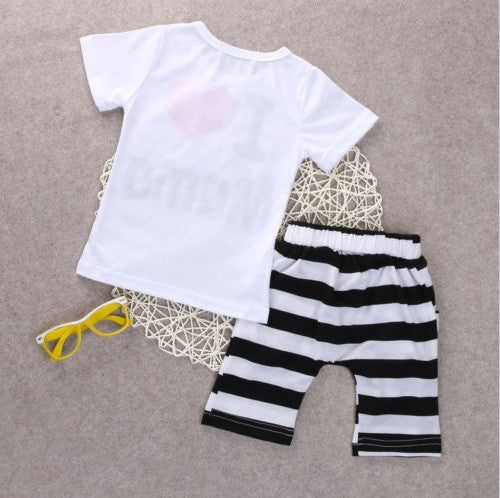 Short-Sleeved T-Shirt Print Kids Suit