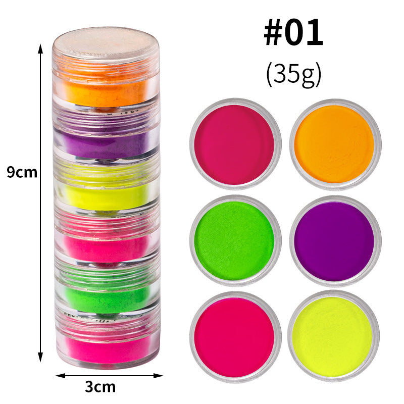 6-Color Pearl Powder Set - Fluorescent Firework 36 Months | 1g Each Glitter Collection