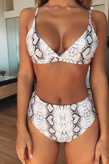 Professional Printed Sexy High Waist Bikini - Nylon Construction (Flattering Design, Vibrant Patterns, Quality Fabric, Beach Pool Parties)