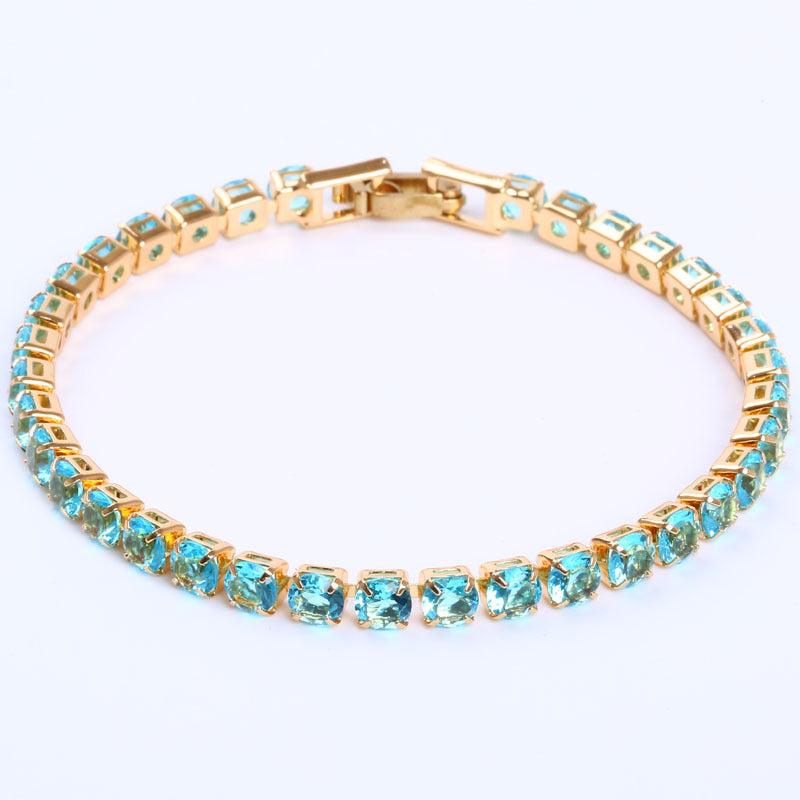 Cubic Zirconia Tennisarmband Iced Out Chain Kristallarmband Dam Herr Guld Armband Smycken