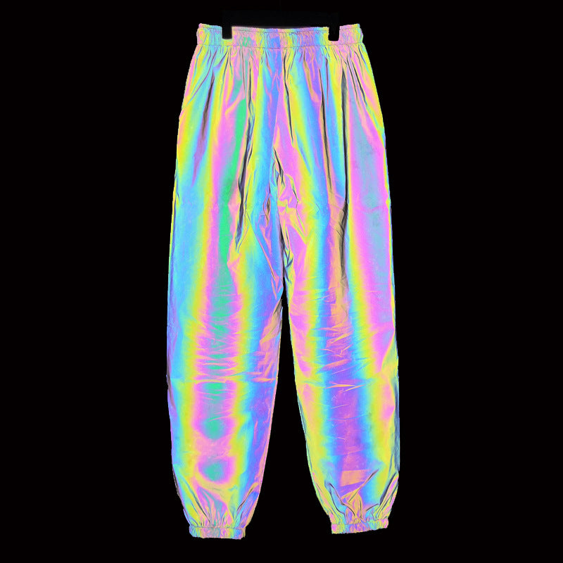 Pantalon réfléchissant sept couleurs pour hommes, automne et hiver, pantalon de jogging de danse de rue, unisexe, pour Couple, Hip Hop, Punk