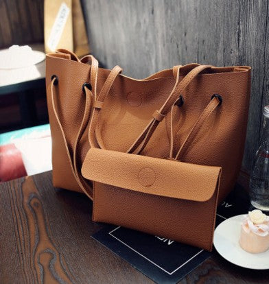 2-in-1 Fashion Tote Set - Convertible Shoulder Bag with Detachable Crossbody Pouch
