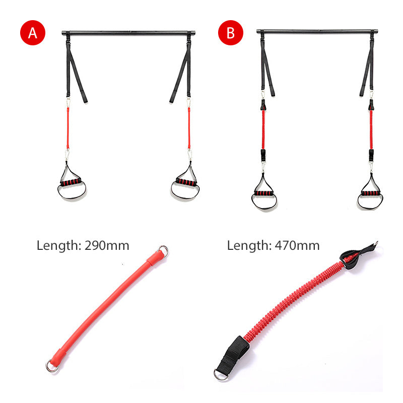 Professional Body Workout Trainer Bar with Resistance Bands - Emulsion Rubber Stretcher System