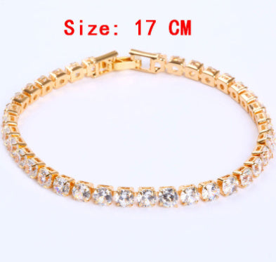 Cubic Zirconia Tennisarmband Iced Out Chain Kristallarmband Dam Herr Guld Armband Smycken