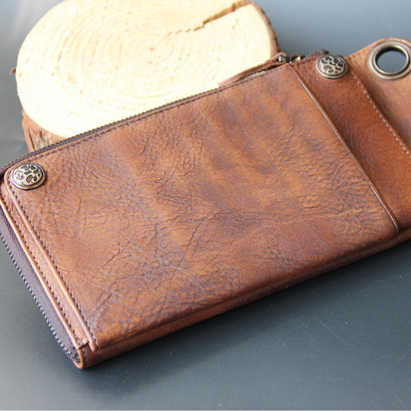 Sac à main rétro ancien et long, portefeuille multifonction, paquet multi-cartes