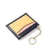 Multi card zipper card case key chain small wallet
