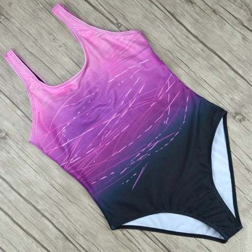 Professional Big Size One-Piece Vintage High Top Swimwear - Bandage Neck Criss Back (S-XXXL, Sunbathing Design)