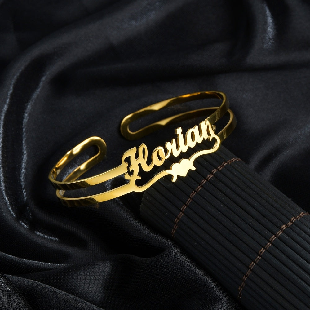 Electroplated English Alphabet Bracelet