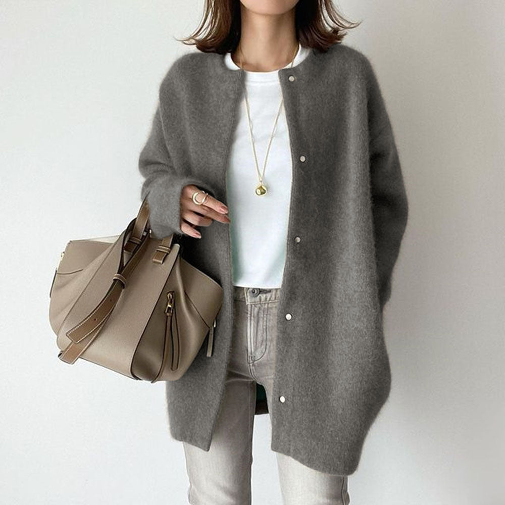 Women PU Leather Top Coat Jacket Loose