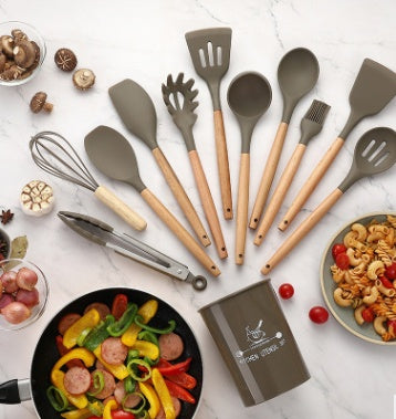 Silicone Kitchen Equipment Cooking Tools Set Heat Resistant Non-Stick Cooking Utensils Baking Tools