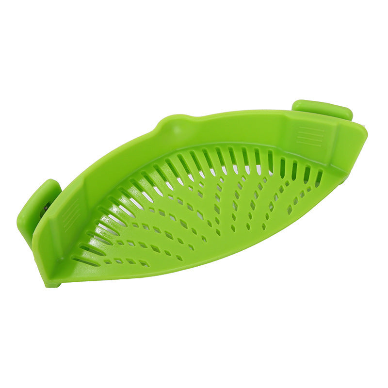Silikon clip-on gryta skål tratt olja siivare Creative Rice Tvättning Colander för dränering vätska Passar alla gryta storlek.