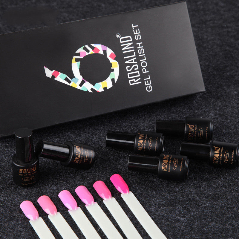 Professional Fine Nail Polish Collection - 6 Bottles Set | High-Quality Multi-Color Variety
