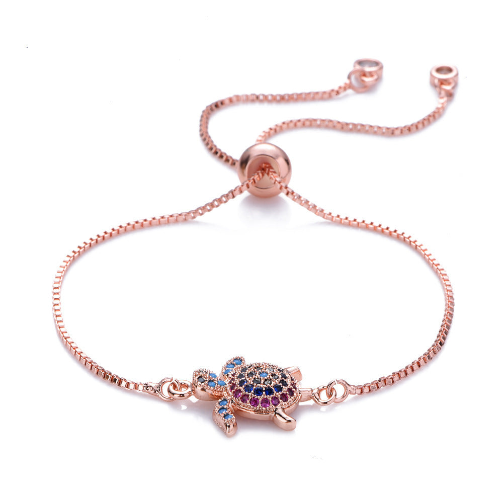 Sköldpaddor Armband Justerbart Glänsande Strass Glittrande Geometriskt Dam Flickor Havssköldpadda Armband Fina Smycken För Dejting