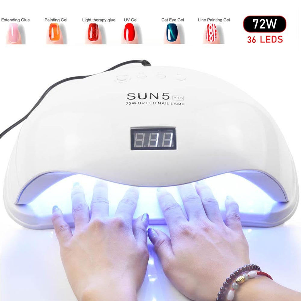 Professional 72W UV/LED Nail Lamp - 296x210x105mm ABS | 36 UVLED White Low Heat