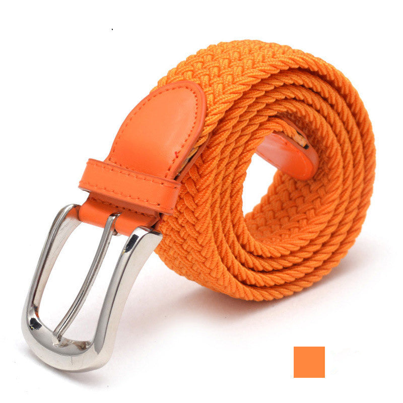 Unisex Braided Elasticated Stretch Canvas Student Belt - Flexible Comfort