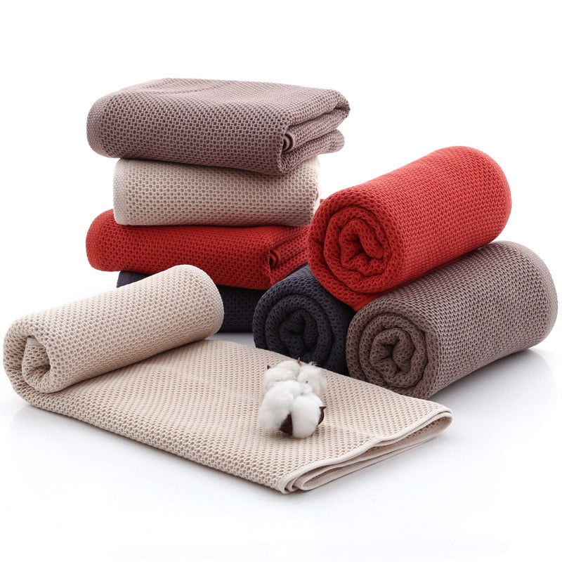 Serviette pour le visage en nid d'abeille 100 % coton