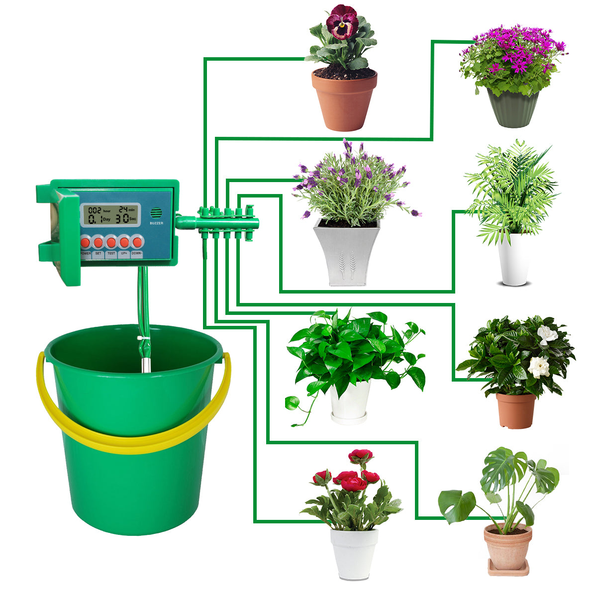 Automatic Micro Home Drip Irrigation Kit System Sprinkler with Smart Controller for Garden