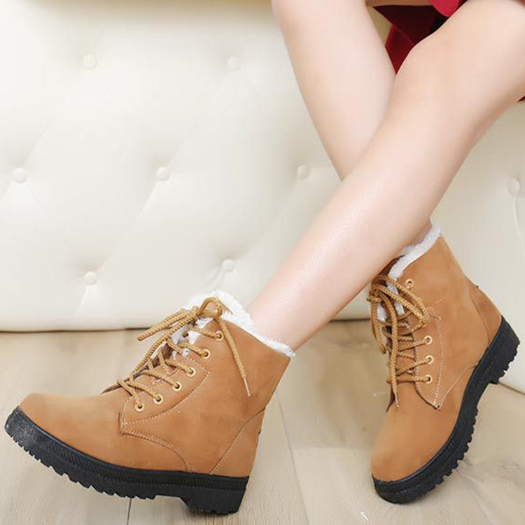 Women's Winter Snow Boots - Warm Plush Ankle Boots 1-3cm