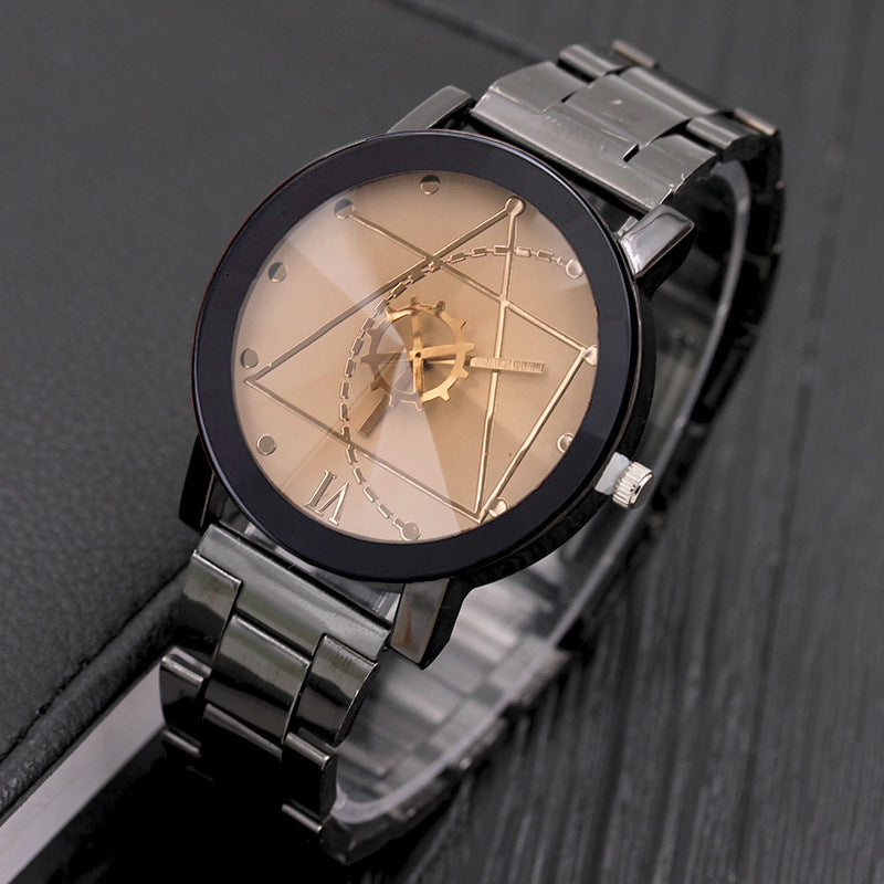 Montre en acier à plateau tournant avec boussole, équipement de mode, montres de Couple pour hommes et femmes