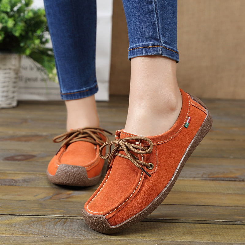 Women's Frosted Lace-Up Flat Sneakers with Plush Lining