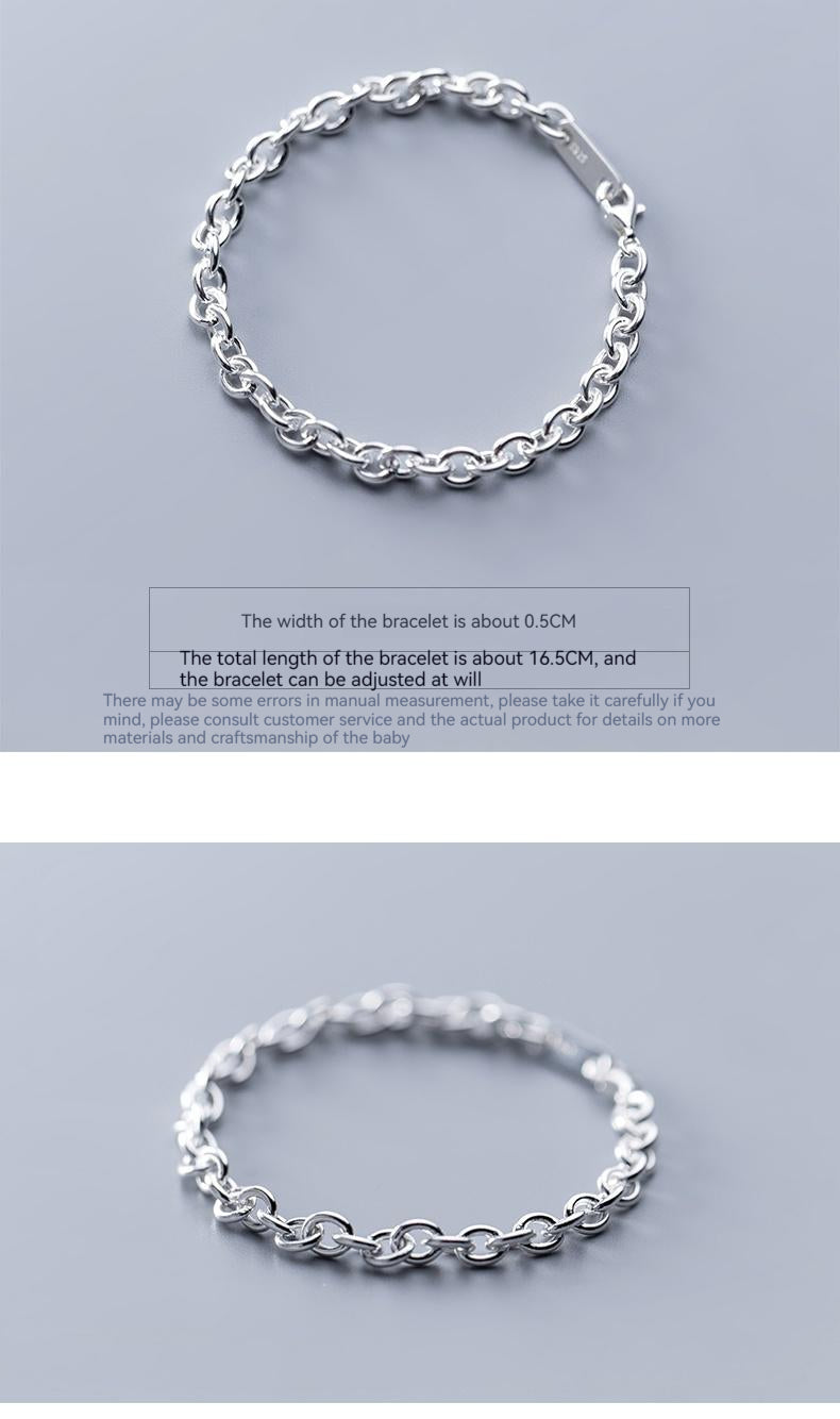 S925 Silverarmband koreanskt enkelt mode ankelbandsspänne Graceful Personality Chain