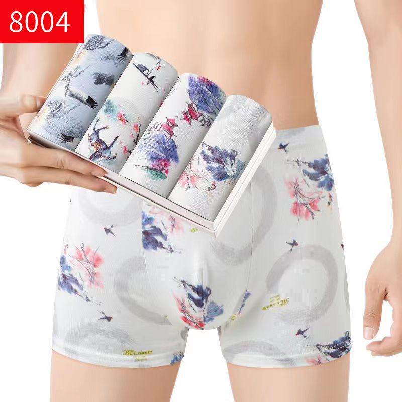 Herrboxershorts med medelhög midja, andningsbara ungdomsboxershorts