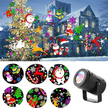 Lumières de fête de noël, projecteur de flocon de neige, lumière de scène Led rotative, motif de noël, éclairage extérieur de vacances, décor de jardin de noël