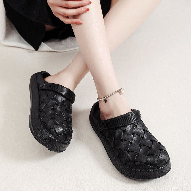 Women's Cross-Woven Platform Garden Clogs