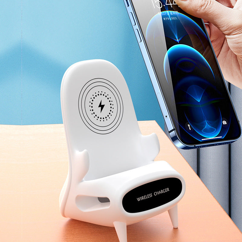 Bärbar ministol trådlös laddare skrivbord mobiltelefonhållare trådlös laddare 10W snabbladdning speciell present