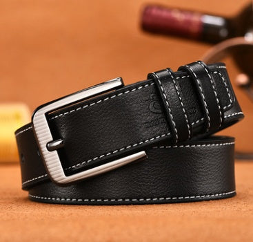 Men's Smooth Buckle Fashion Business Two-Layer Leather Belt - Professional Flow