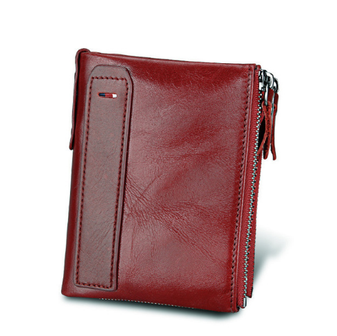 Portefeuille homme Portefeuille court homme Brosse antivol portefeuille cuir homme
