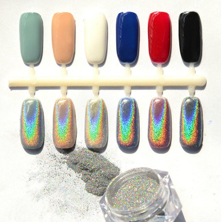 Rainbow Mirror Powder - UV TOP COAT Required | Eyeshadow Stick Application