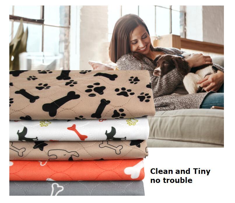 Pet Dog Pee Pads Trelagers vattentät PVC söt Återanvändbar vattenabsorption Pet Dog Training Urin Pad Blöjor Tvättbar Pee Mat