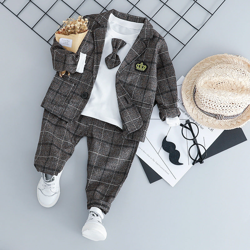 British Small Suit Children's Suit Gentleman Three-Piece Suit